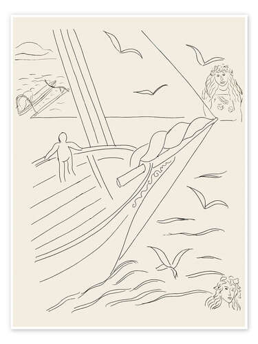 Plakat L'Azur, plate 9 Poesies de Mallarmé, 1932