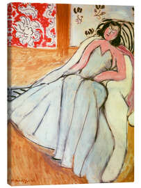 Leinwandbild Junge Frau mit weißem Pelzmantel, 1944