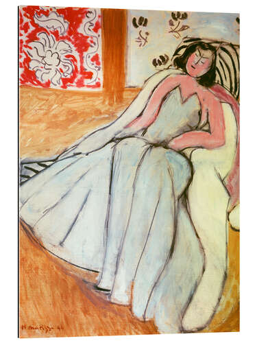 Gallery print Young woman with white fur coat, 1944