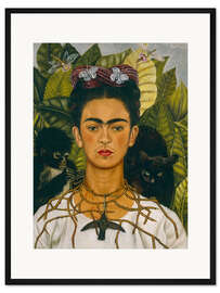 Gerahmter Kunstdruck Selbstbildnis mit Dornenhalsband und Kolibri, 1940