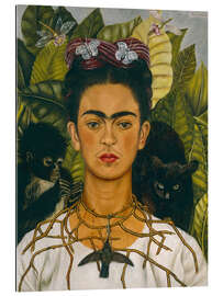 Cuadro de plexi-alu Autorretrato con collar de espinas y colibrí, 1940
