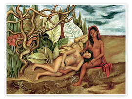 Wall print Two Nudes in the Forest, 1939 - Frida Kahlo