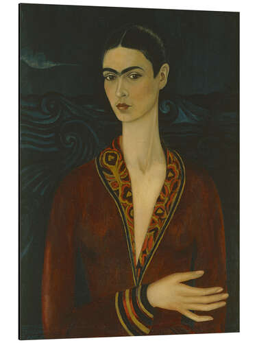 Aluminiumtavla Self-portrait wearing a velvet dress, 1926