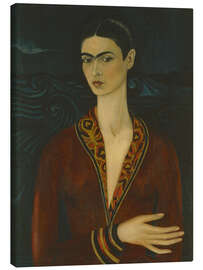 Canvastavla Self-portrait wearing a velvet dress, 1926