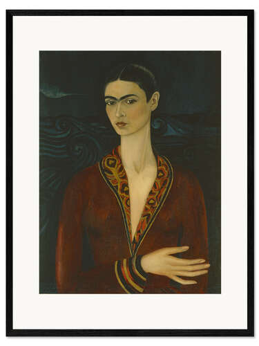 Plakat artystyczny premium w ramie Self-portrait wearing a velvet dress, 1926