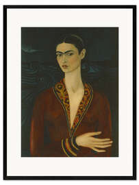 Ingelijste kunstdruk Self-portrait wearing a velvet dress, 1926