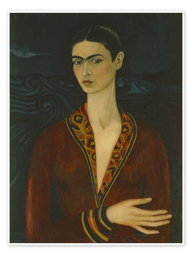 Poster Self-portrait wearing a velvet dress, 1926