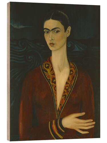 Cuadro de madera Self-portrait wearing a velvet dress, 1926