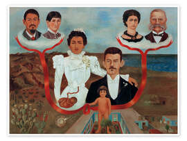 Wall print My grandparents, my parents and I, 1936 - Frida Kahlo