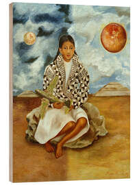 Holzbild Lucha María, Mädchen aus Tehuacán, 1942 - Frida Kahlo