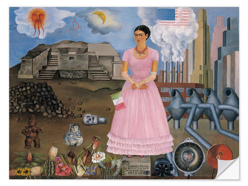 Selvklebende plakat Self-portrait on the border of Mexico and the USA, 1932
