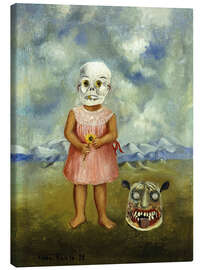 Canvas print She Plays Alone or Girl With Death Mask