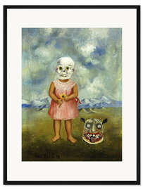 Gerahmter Kunstdruck Sie spielt allein oder Mädchen mit Todesmaske