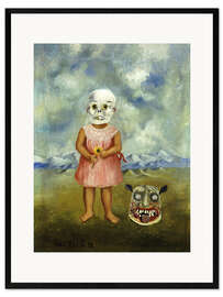 Ingelijste kunstdruk She Plays Alone or Girl With Death Mask