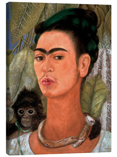 Canvas print Self-portrait with Monkey, 1938