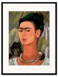 Ingelijste kunstdruk Self-portrait with Monkey, 1938