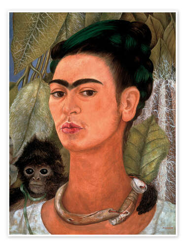 Poster Self-portrait with Monkey, 1938