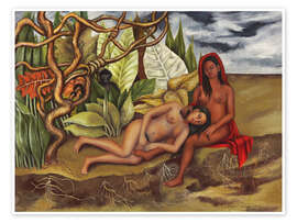 Wall print The Land Itself or Two Naked in the Jungle, 1939 - Frida Kahlo