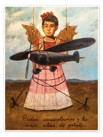 Wall print They Ask for Airplanes and Are Given Wings of Matte, 1938 - Frida Kahlo