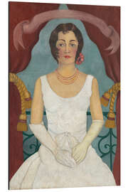 Alubild Portrait einer Dame in Weiß, 1929
