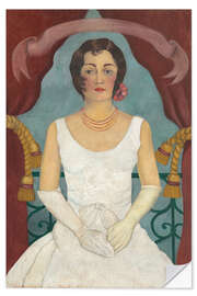 Wandsticker Portrait einer Dame in Weiß, 1929