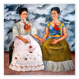 Wall print The Two Fridas, 1939 - Frida Kahlo