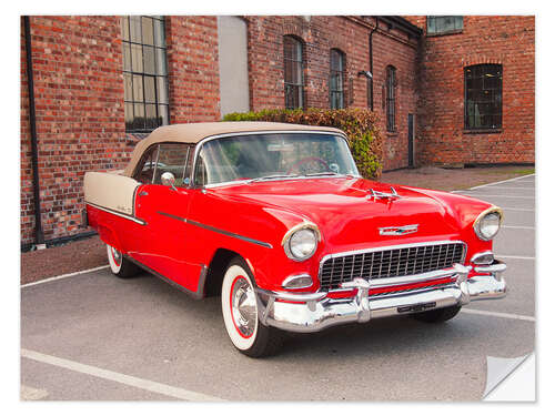 Muursticker 1955 Chevrolet Bel Air Convertible I