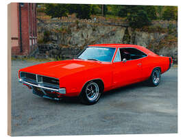 Wood print 1969 Dodger Charger RT Hardtop Coupé I - American Cars 1920 - 2020