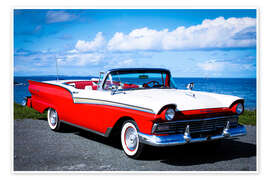 Wall print 1957 Ford Fairline 500 Skyliner convertible I - American Cars 1920 - 2020