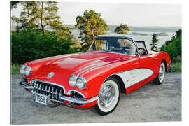 Cuadro de plexi-alu 1958 Chevrolet Corvette Convertible I - American Cars 1920 - 2020