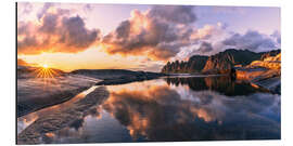 Obraz na aluminium Sunset with view of the Devil's Teeth, Norway - Achim Thomae