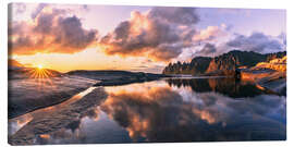 Canvas print Sunset with view of the Devil's Teeth, Norway - Achim Thomae
