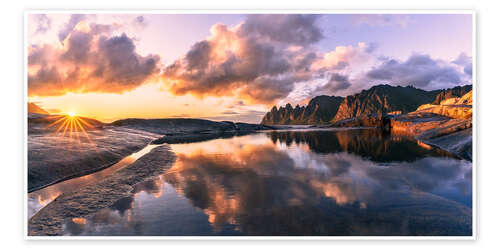 Juliste Sunset with view of the Devil's Teeth, Norway