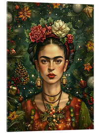 Stampa su vetro acrilico Christmas Frida Kahlo