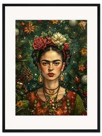 Gerahmter Kunstdruck Christmas Frida Kahlo - Olga Telnova
