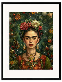 Impression artistique encadrée Christmas Frida Kahlo - Olga Telnova