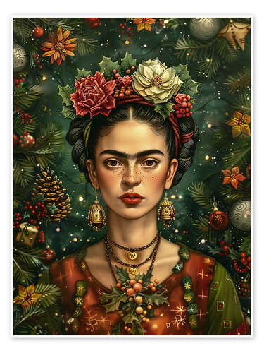 Póster Christmas Frida Kahlo