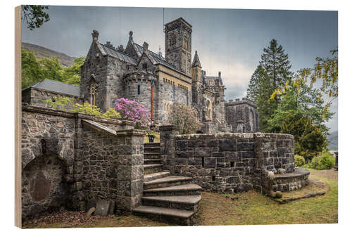 Hout print St Conan's Church on Loch Awe, Scotland