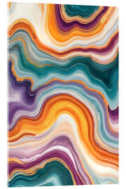 Acrylglasbild Achat in Lila, Blaugrün und Gold - 83 Oranges