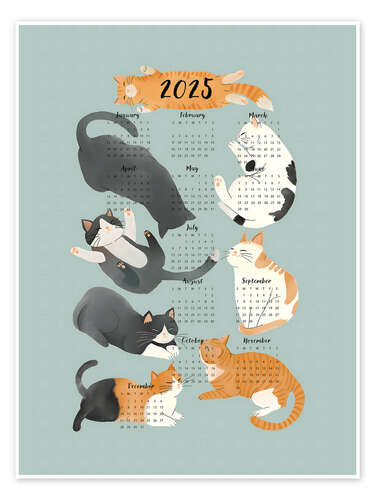 Poster Cat Calendar 2025