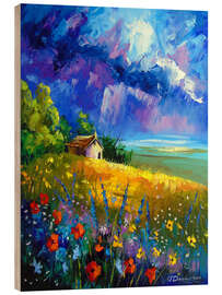Cuadro de madera Among the flowers and clouds - Olha Darchuk