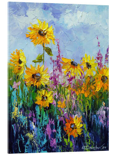 Akrylglastavla Decorative sunflowers