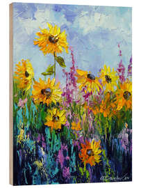 Holzbild Dekorative Sonnenblumen - Olha Darchuk