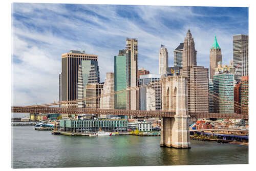 Quadro em acrílico Brooklyn Bridge and Pier 17, New York City