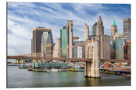 Stampa su alluminio Brooklyn Bridge and Pier 17, New York City - Melanie Viola