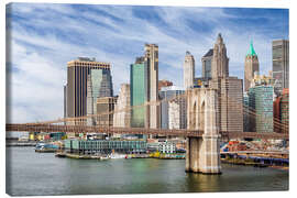 Leinwandbild Brooklyn Bridge mit Pier 17, New York City - Melanie Viola