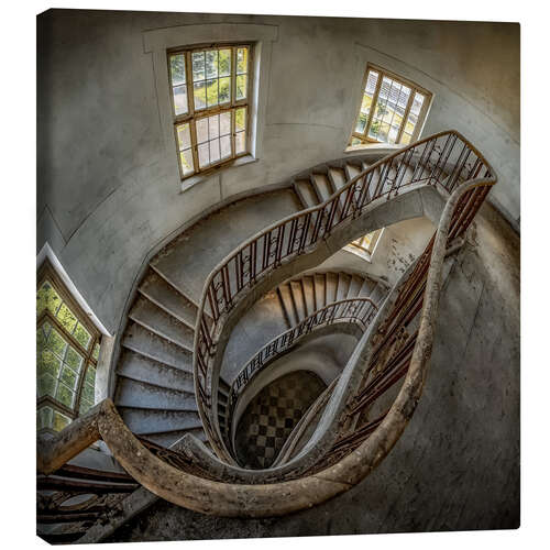 Tableau sur toile Old spiral staircase