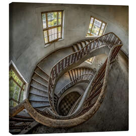 Tableau sur toile Old spiral staircase - Meinolf Lipka
