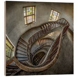Quadro de madeira Old spiral staircase - Meinolf Lipka