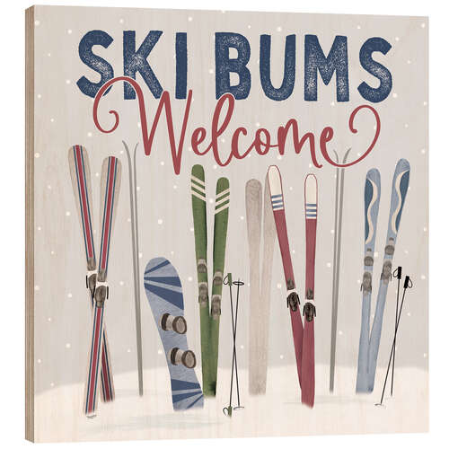Obraz na drewnie Ski Bums Welcome